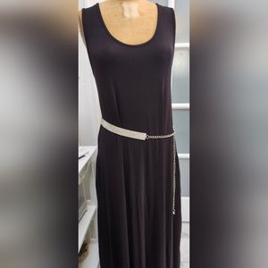 Sleeveless Black Hi-Low Hem Maxi Dress EUC